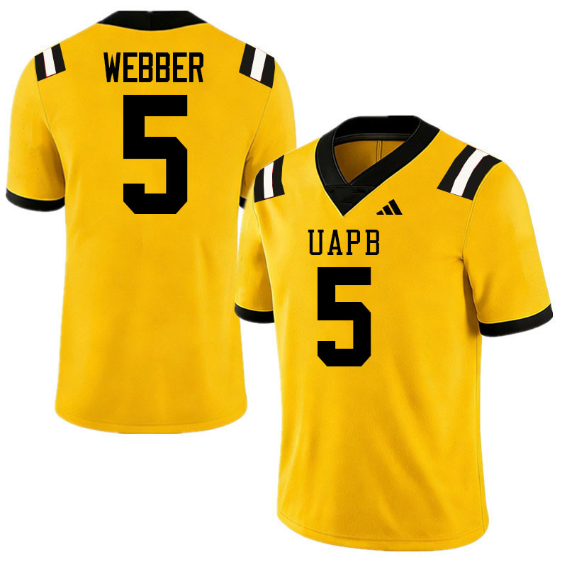 Arkansas-Pine Bluff Golden Lions #5 Za'Marion Webber College Football Jerseys,Uniforms-Gold